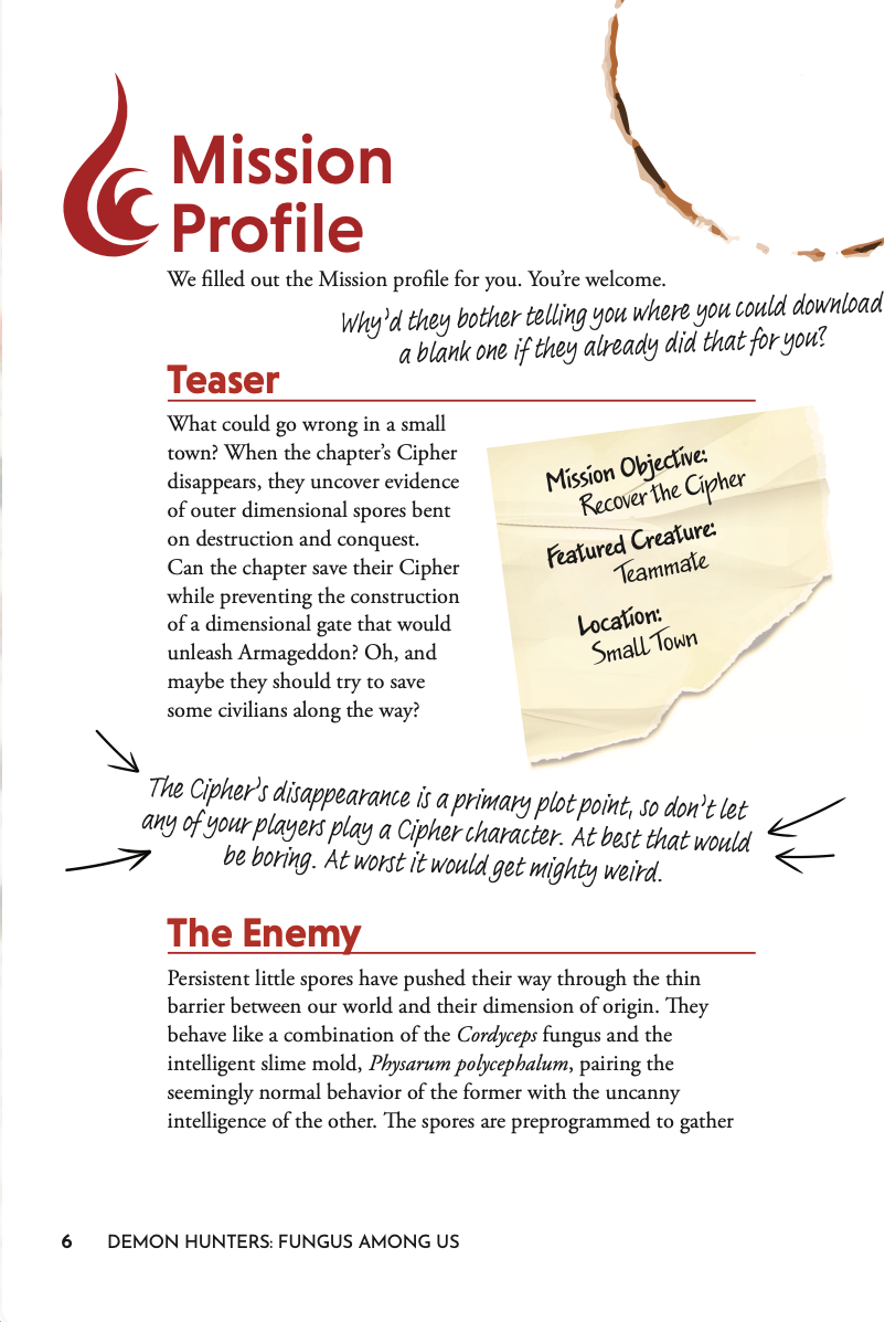 Module: Fungus Among Us, A Demon Hunter RPG Module (PDF)