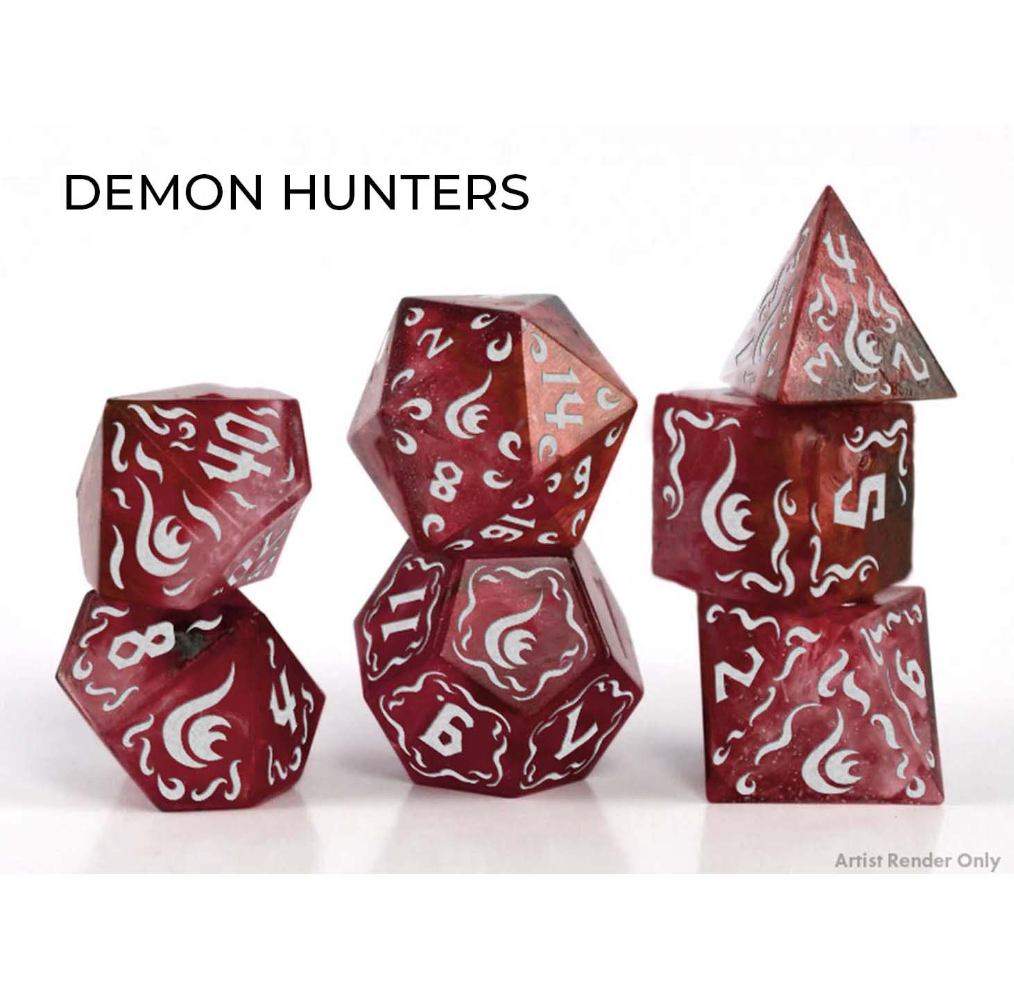 Dice: Demon Hunters Themed Dic set (Red)