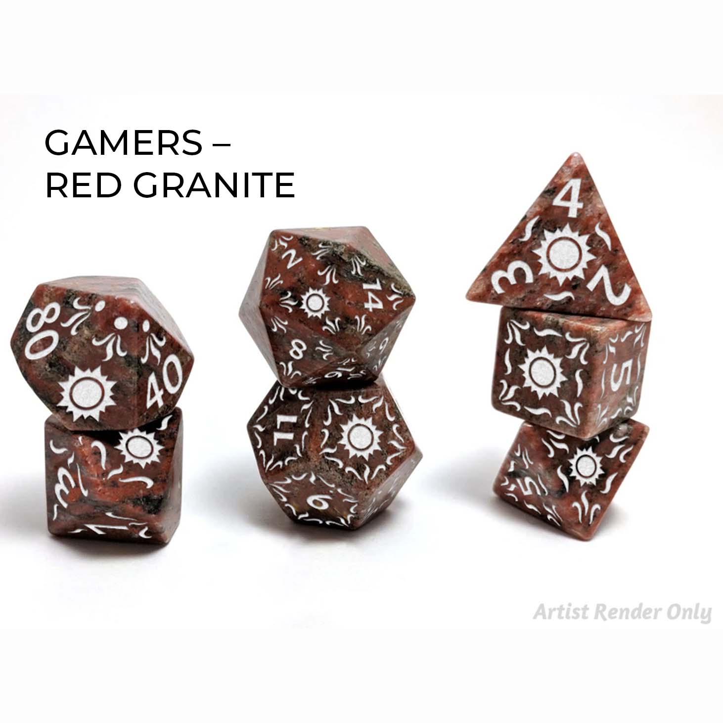 Dice: The Gamers set (Red Granite)